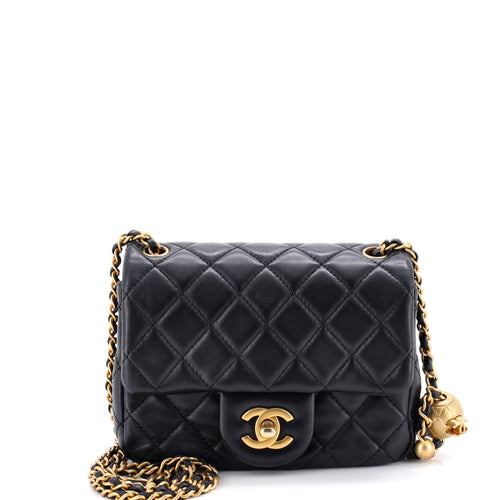 CHANEL Pearl Crush Square Flap Bag Quilted Lambskin Mini