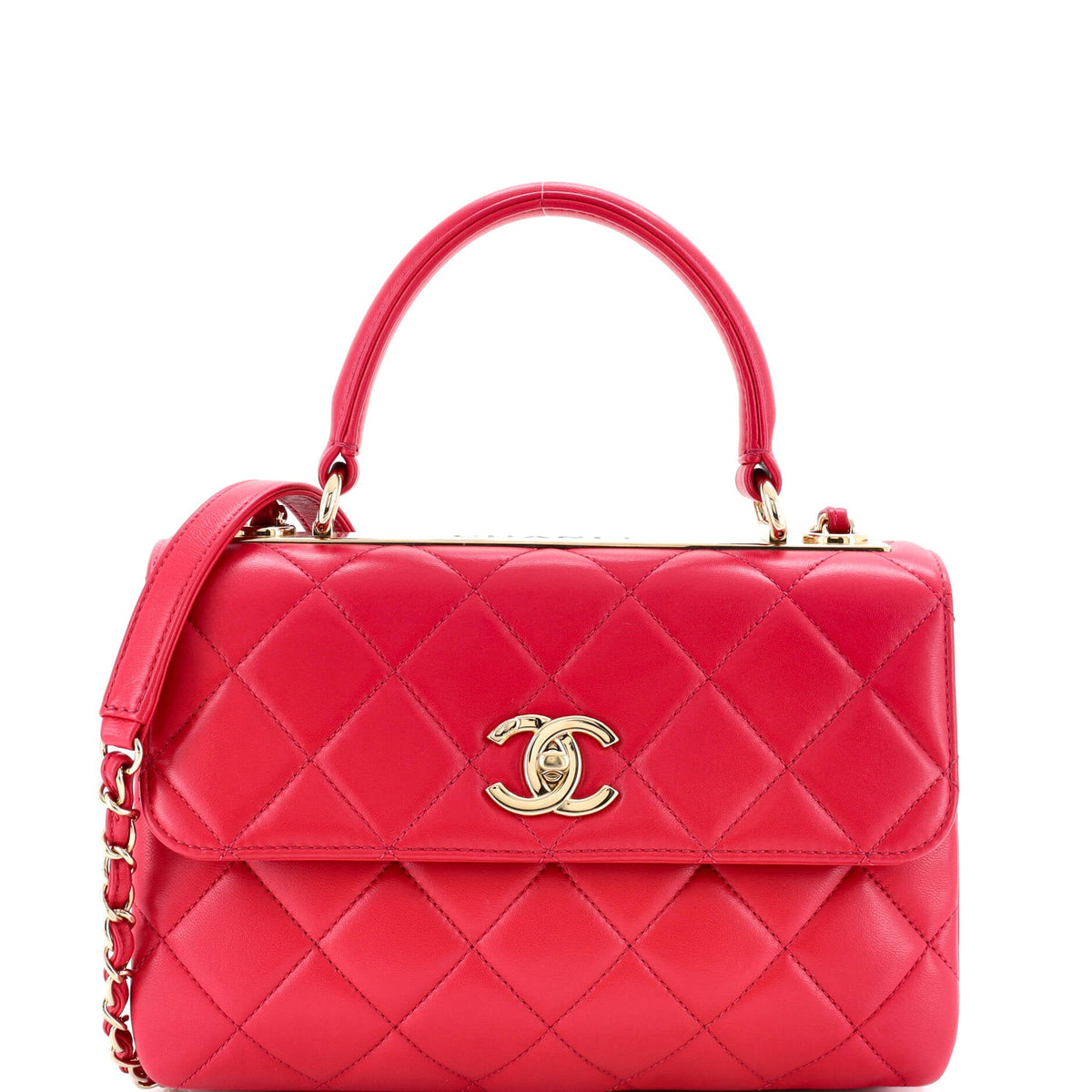 Chanel CHANEL Trendy CC Top Handle Bag Quilted Lambskin Small