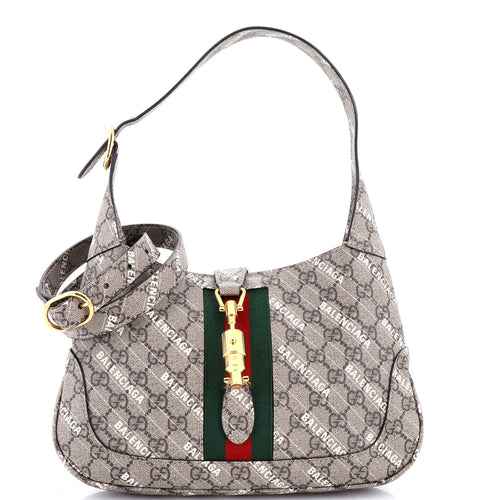 GUCCI x Balenciaga The Hacker Project Jackie 1961 Hobo GG Coated Canvas Small