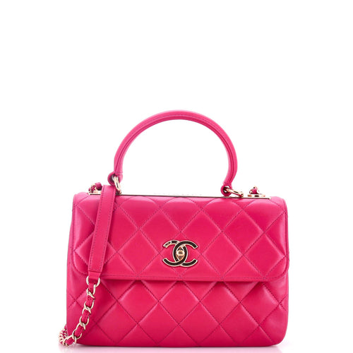 CHANEL Trendy CC Top Handle Bag Quilted Lambskin Small