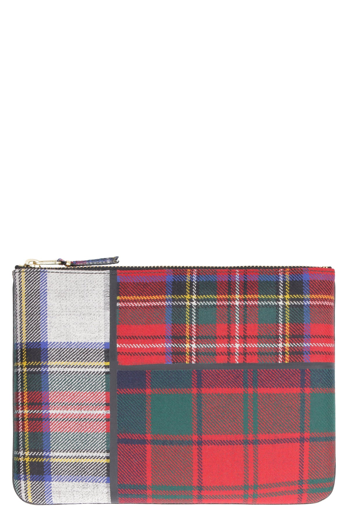 Comme Des Garçons Men's Tartan Motif Flat Clutch | SA5100TP Color RED