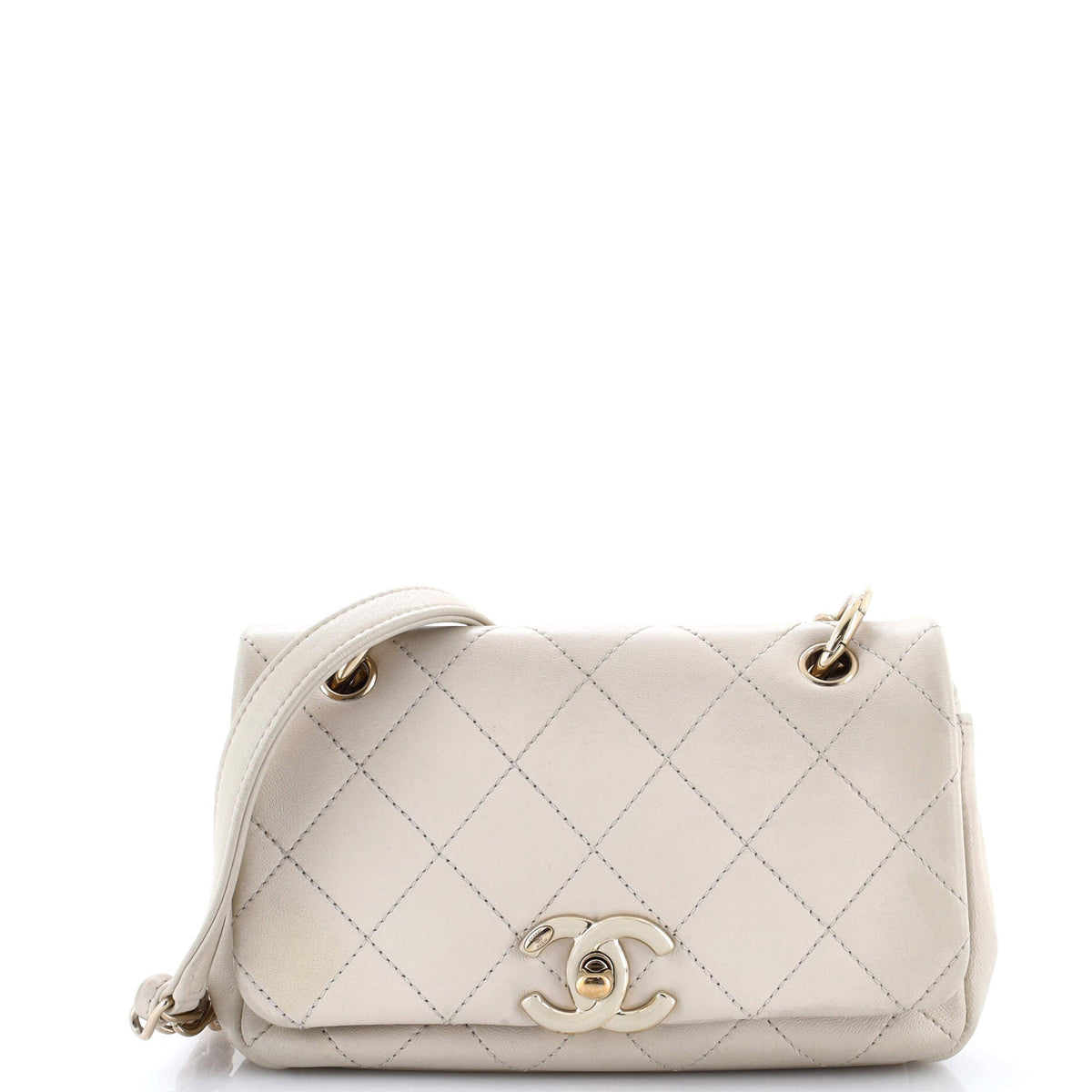Chanel CHANEL Twist Chain Enamel CC Flap Bag Quilted Lambskin Medium