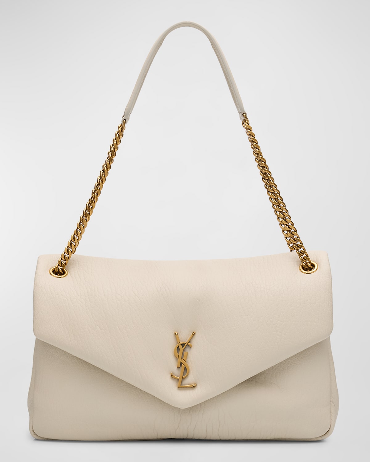 Saint Laurent Calypso Large YSL Shoulder Bag in Leather