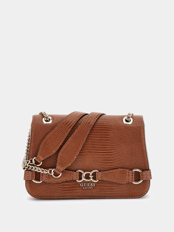 Guess Arlena Python-Print Crossbody