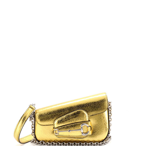 GUCCI Horsebit 1955 Asymmetric Shoulder Bag Leather Mini