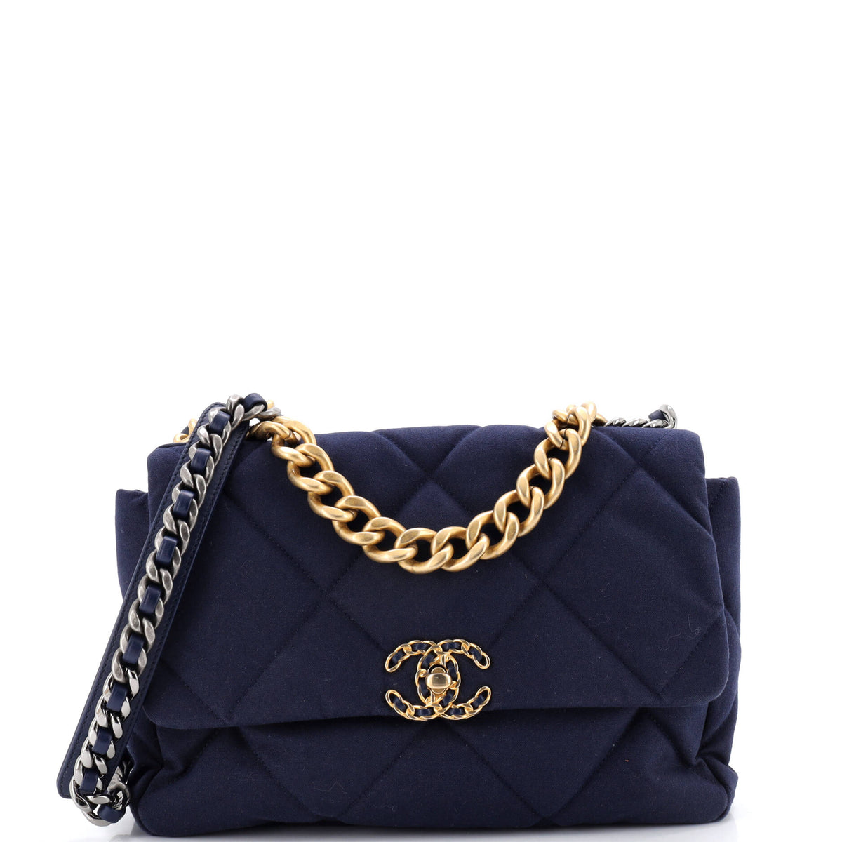 Chanel CHANEL 19 Flap Bag Quilted Canvas Large