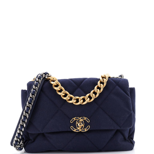 CHANEL 19 Flap Bag Quilted Canvas Large