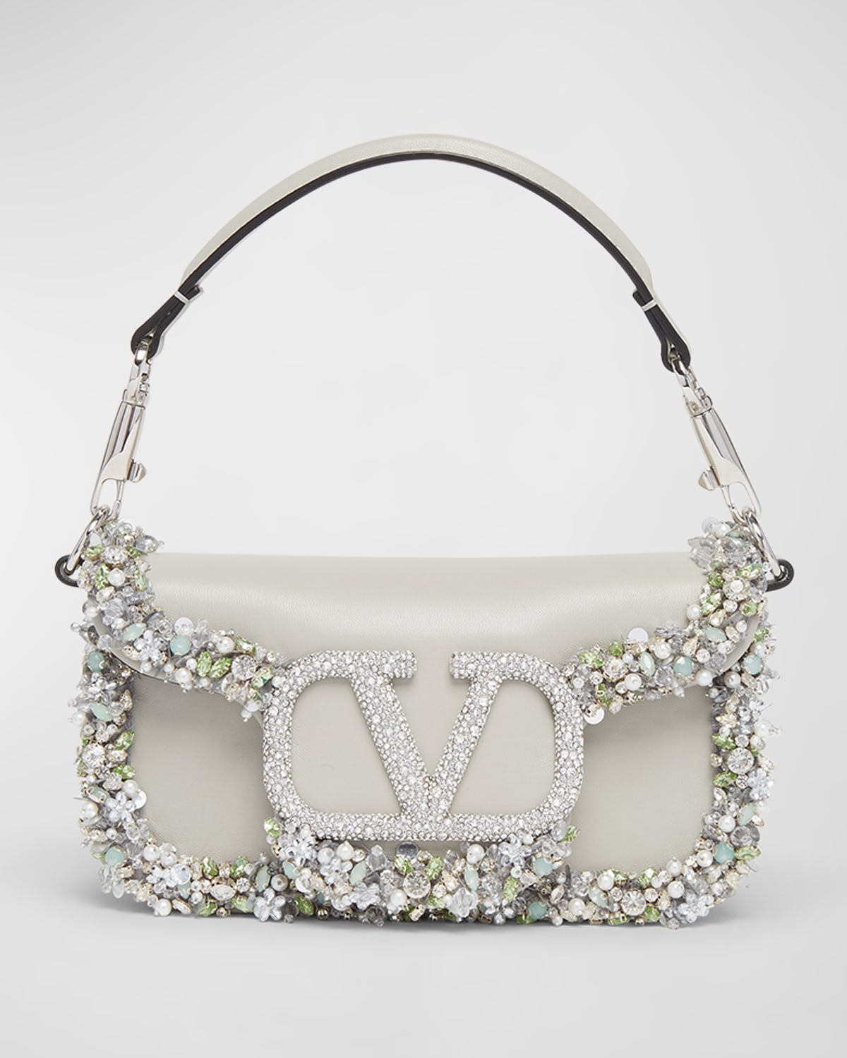 Valentino Loco Small Jeweled Leather Shoulder Bag