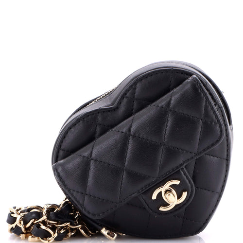 CHANEL CC in Love Heart Belt Bag Quilted Lambskin