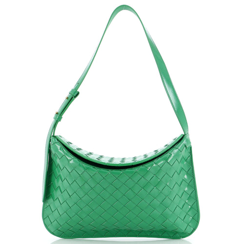 Fold Over Flap Hobo Intrecciato Patent Small