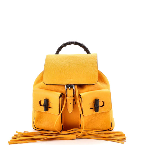 GUCCI Bamboo Tassel Backpack Leather Medium