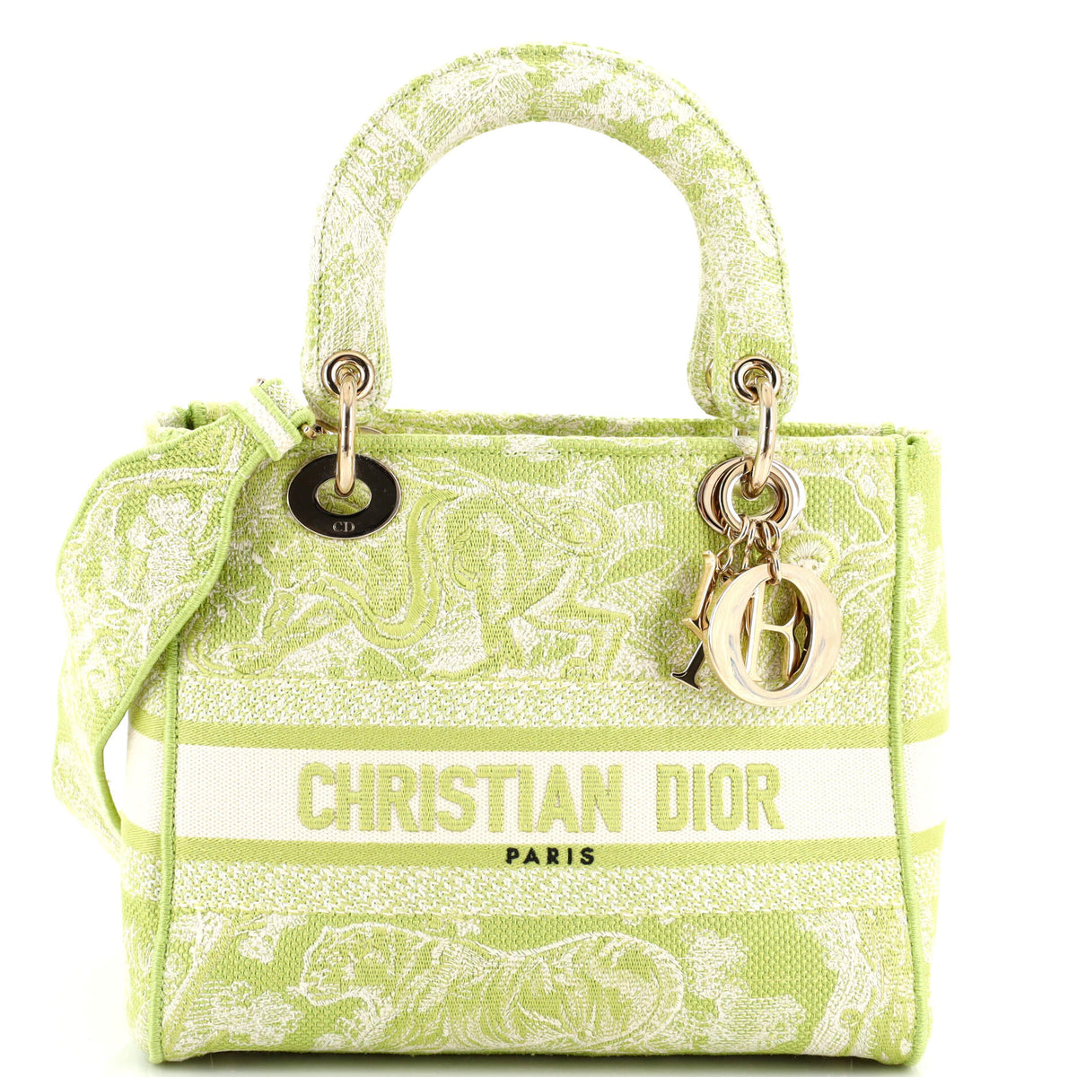 Christian Dior Toile de Jouy Lady D-Lite Bag Embroidered Canvas