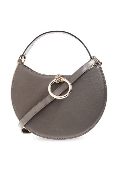 Chloé Women's ArlÃ¨ne Soft Raffia Shoulder Bag in Elephtgrey | CHC23WS164K55
