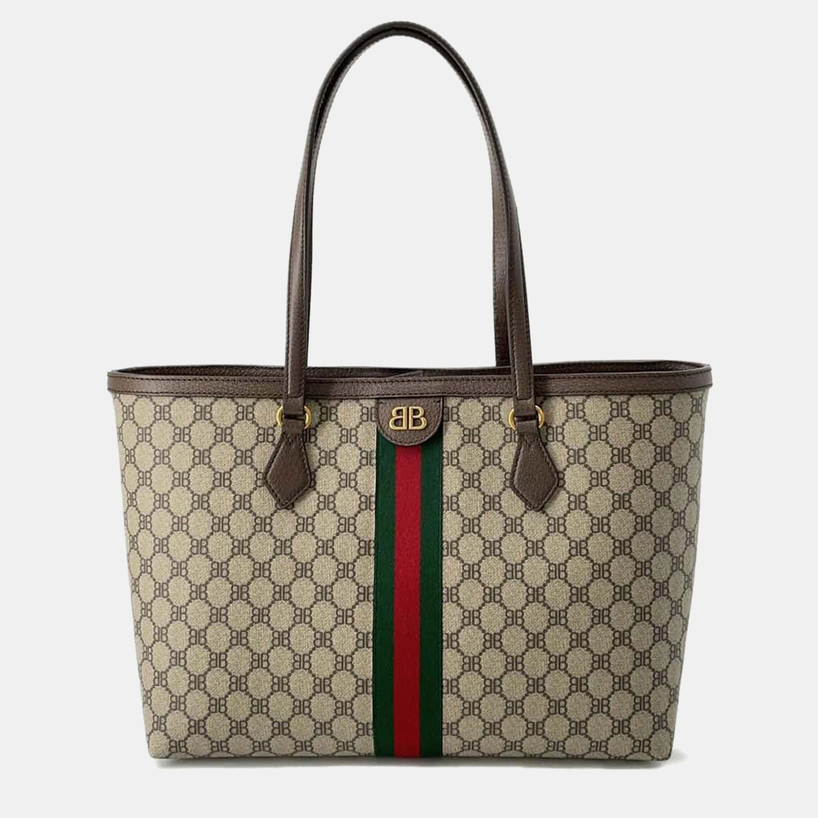 Gucci X Balenciaga Beige/braune Einkaufstasche aus Canvas und Leder von The Hacker Project