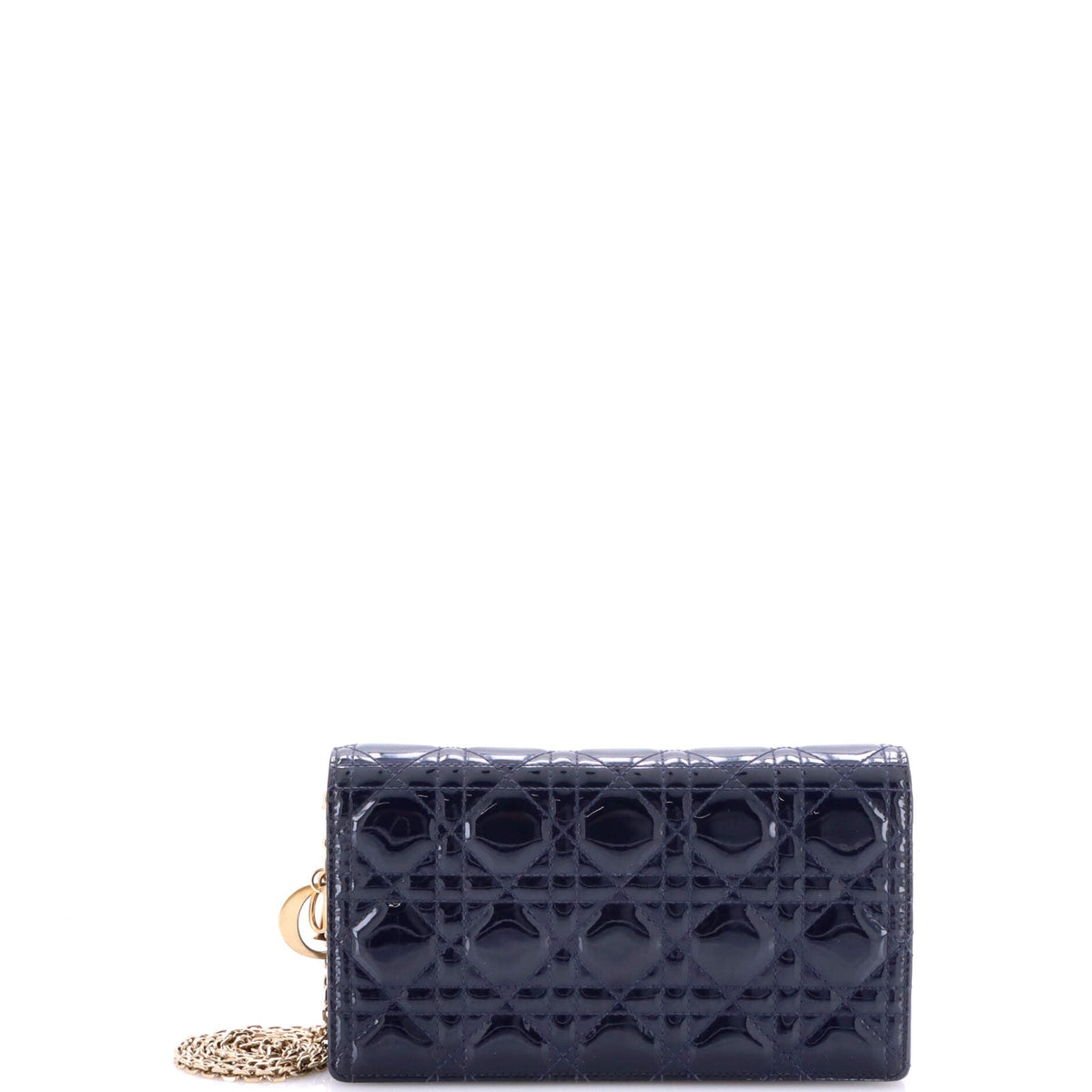 Christian Dior Lady Dior Clutch on Chain Cannage Quilt Patent