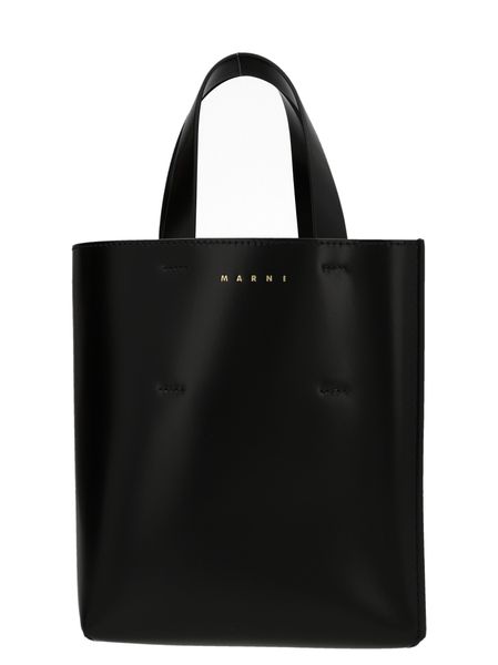 Marni Women's Raffia Logo Tote Bag in Black | Size UNICA | SHMP0039Y0LV639