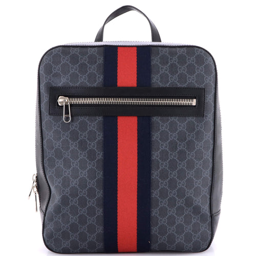 GUCCI Web Zip Backpack GG Coated Canvas Medium