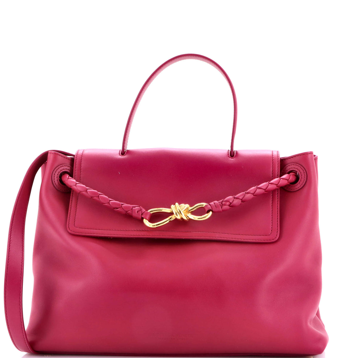 Bottega Veneta Ciao Ciao Top Handle Bag Leather with Intrecciato Detail Medium