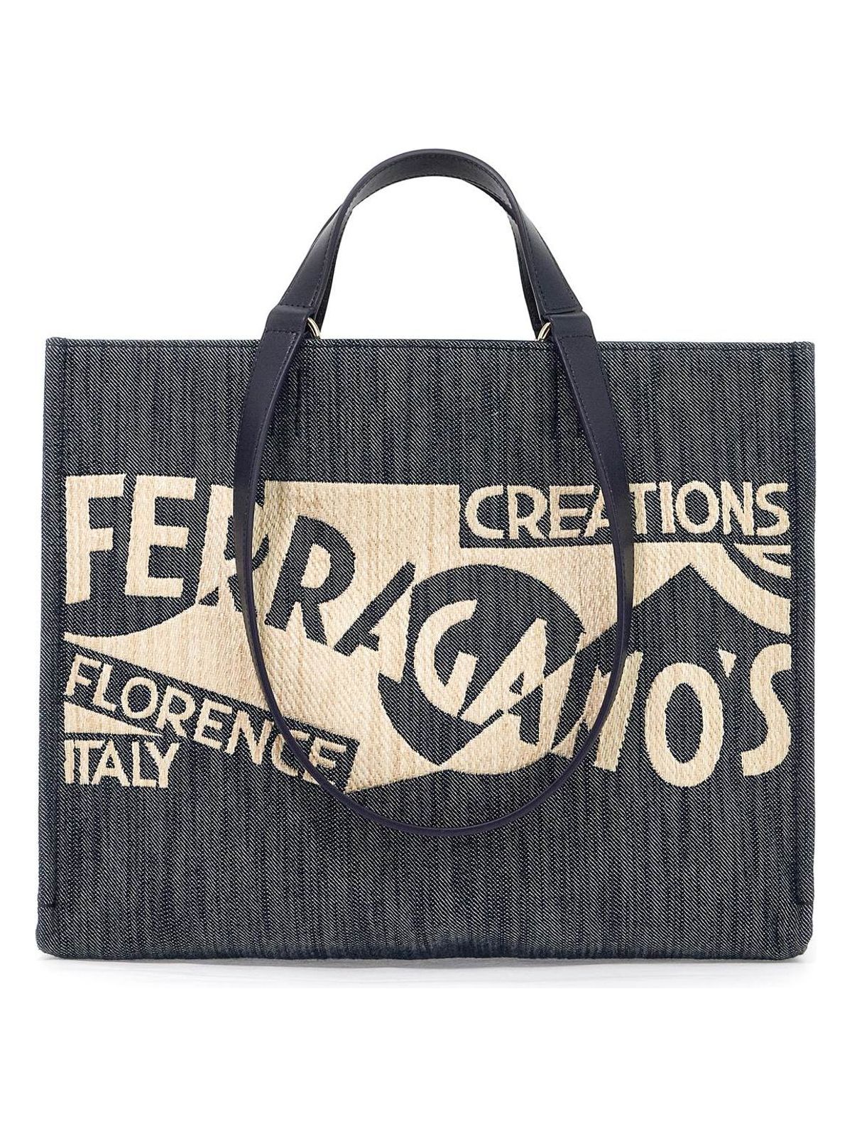 Ferragamo Women's Logo Printed Tote Bag M in Beige | 2194060773820