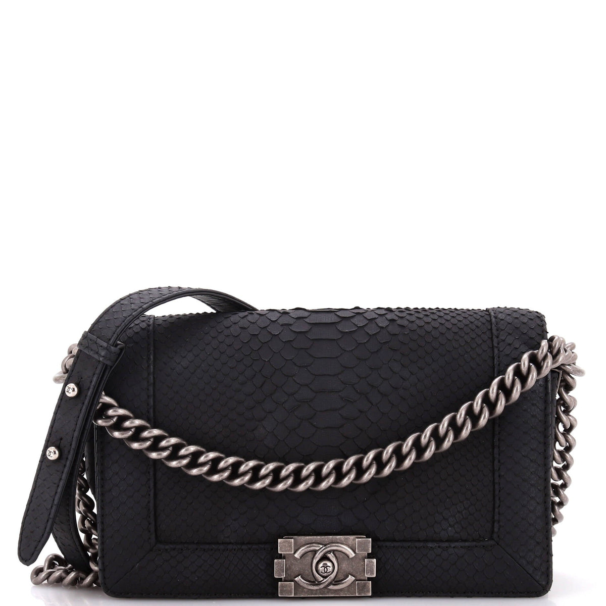 Chanel CHANEL Boy Flap Bag Matte Gentle Python Old Medium