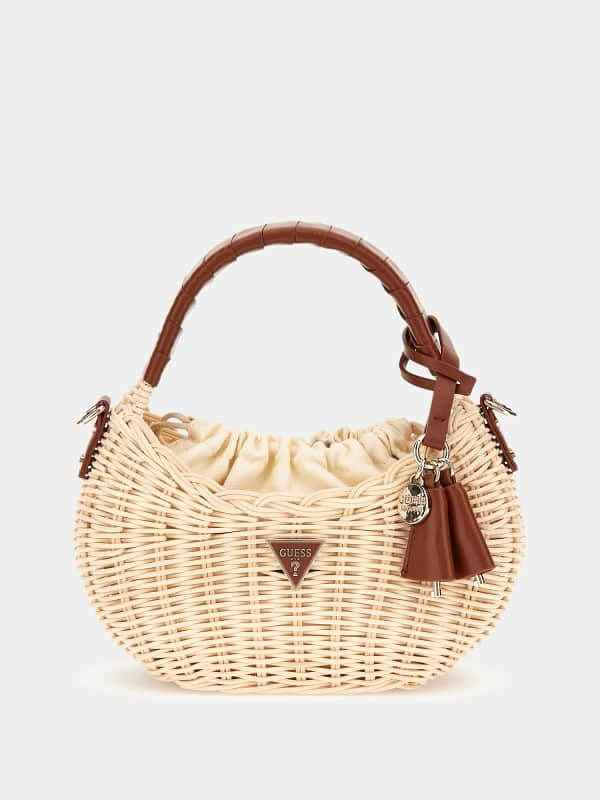 Guess Mini sac à main en raphia Sveiney