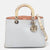 Light Blue/Cream Leather and Python Medium Diorissimo Shopper Tote