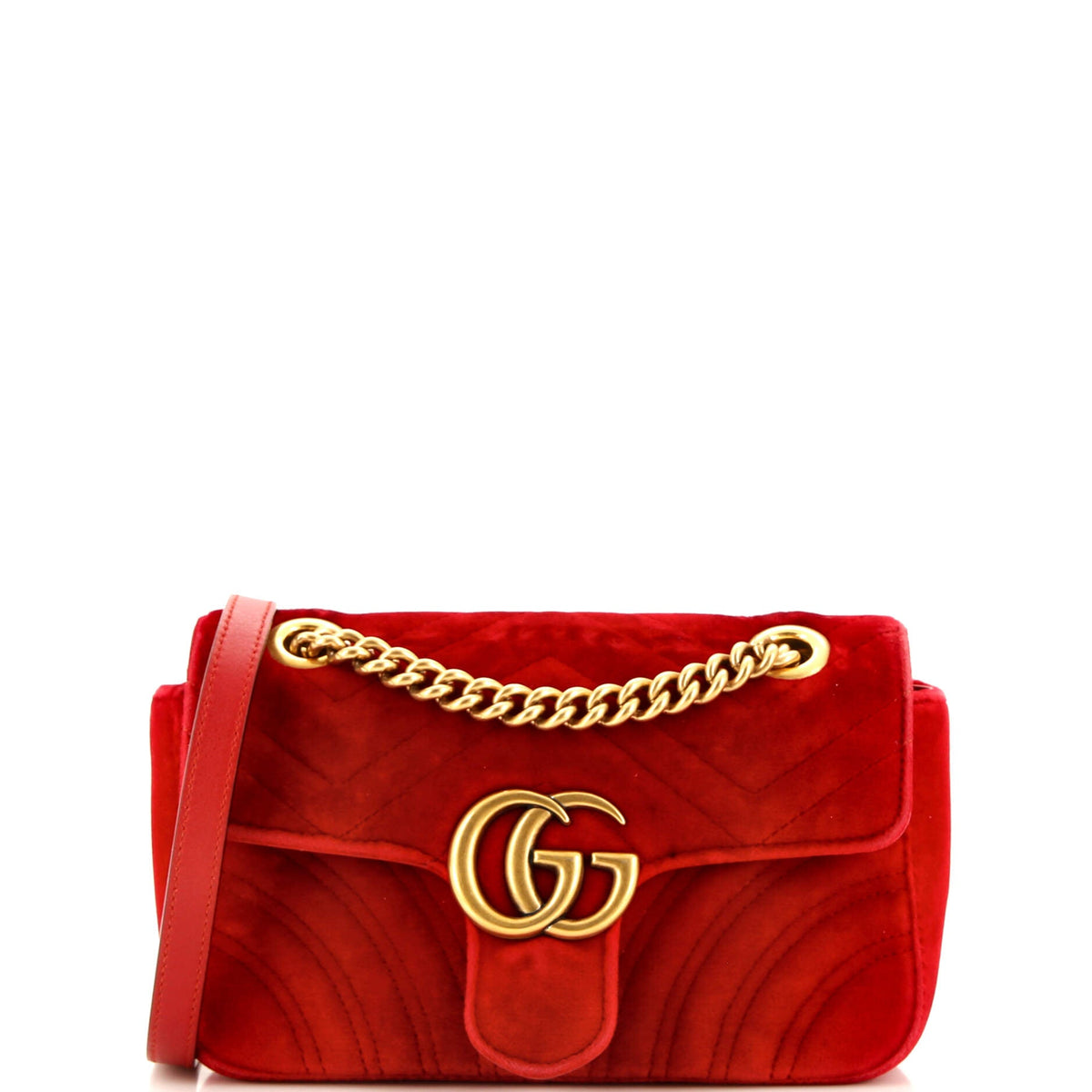 Gucci GUCCI GG Marmont Flap Bag Matelasse Velvet Mini