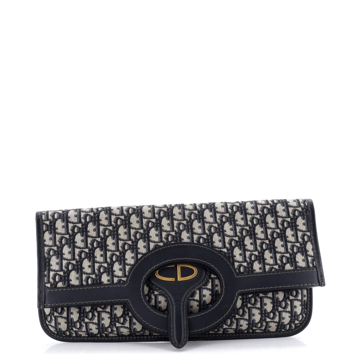 Christian Dior Fold Over Clutch Oblique Canvas
