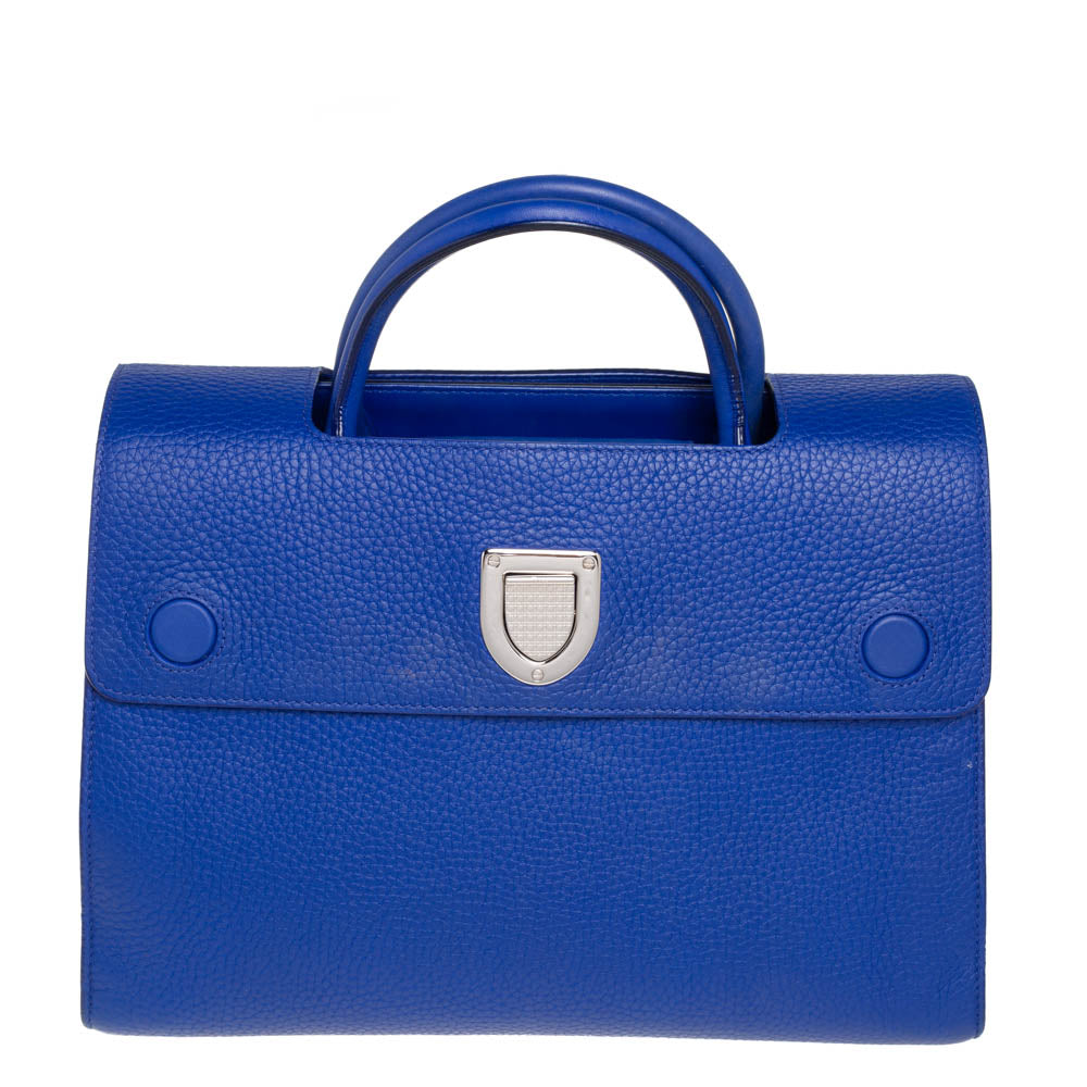 Dior Blue Pebbled Leather Medium Diorever Tote