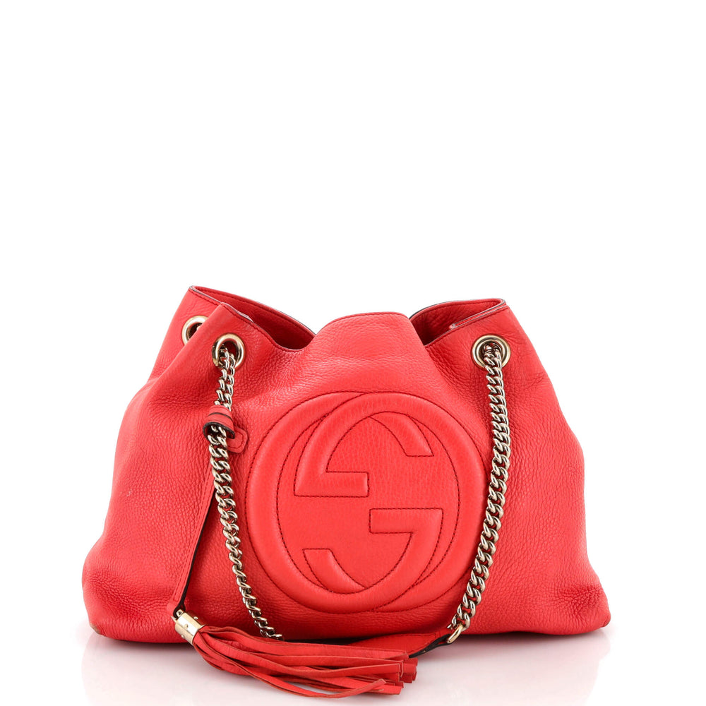 GUCCI Soho Chain Strap Shoulder Bag Leather Medium