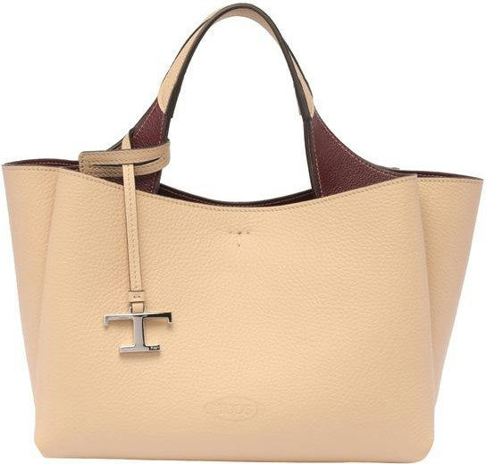 Tod's Women's Logo Pendant Leather Tote Bag in Pink & Purple | Size UNICA | XBWAPAFL100QRI
