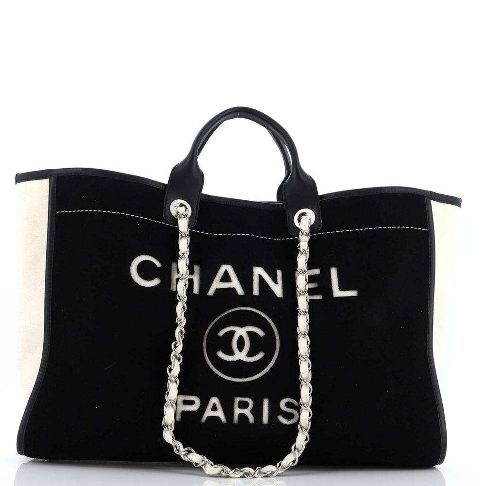 CHANEL Deauville Tote Wool Felt Large