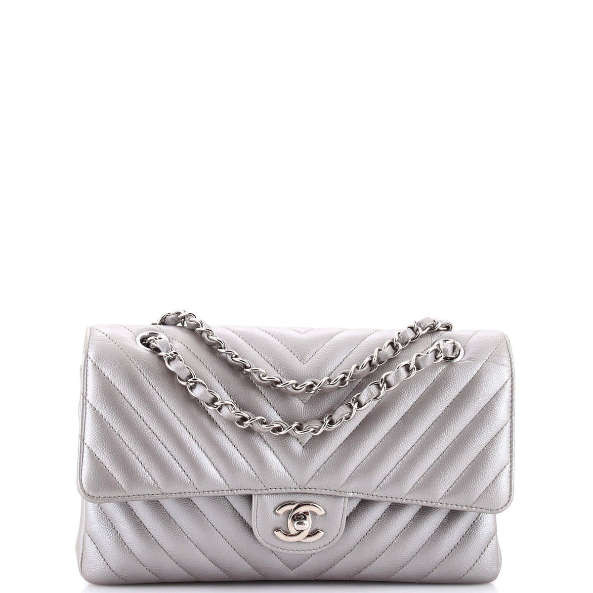 Chanel CHANEL Classic Double Flap Bag Chevron Caviar Medium