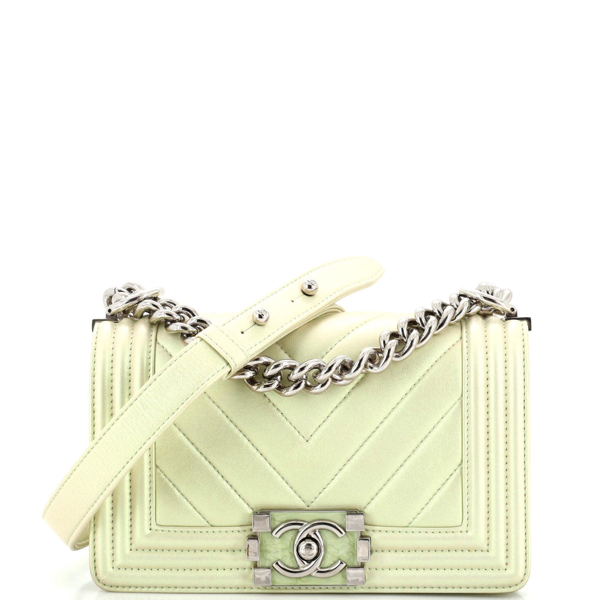 Chanel CHANEL Boy Flap Bag Iridescent Chevron Lambskin Small