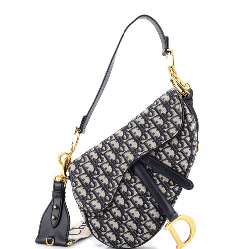 Saddle Handbag with Strap Oblique Canvas Medium