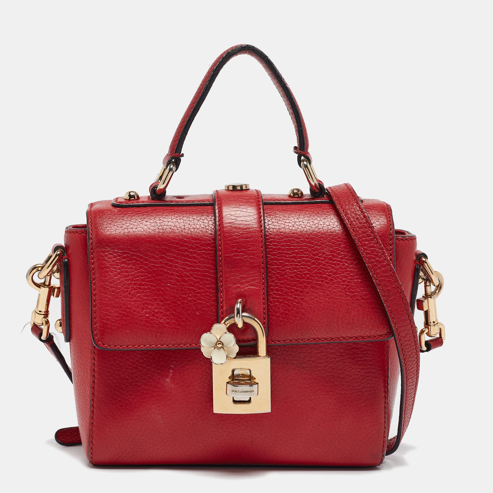 Dolce & Gabbana Rote, weiche Dolce-Grifftasche aus Leder