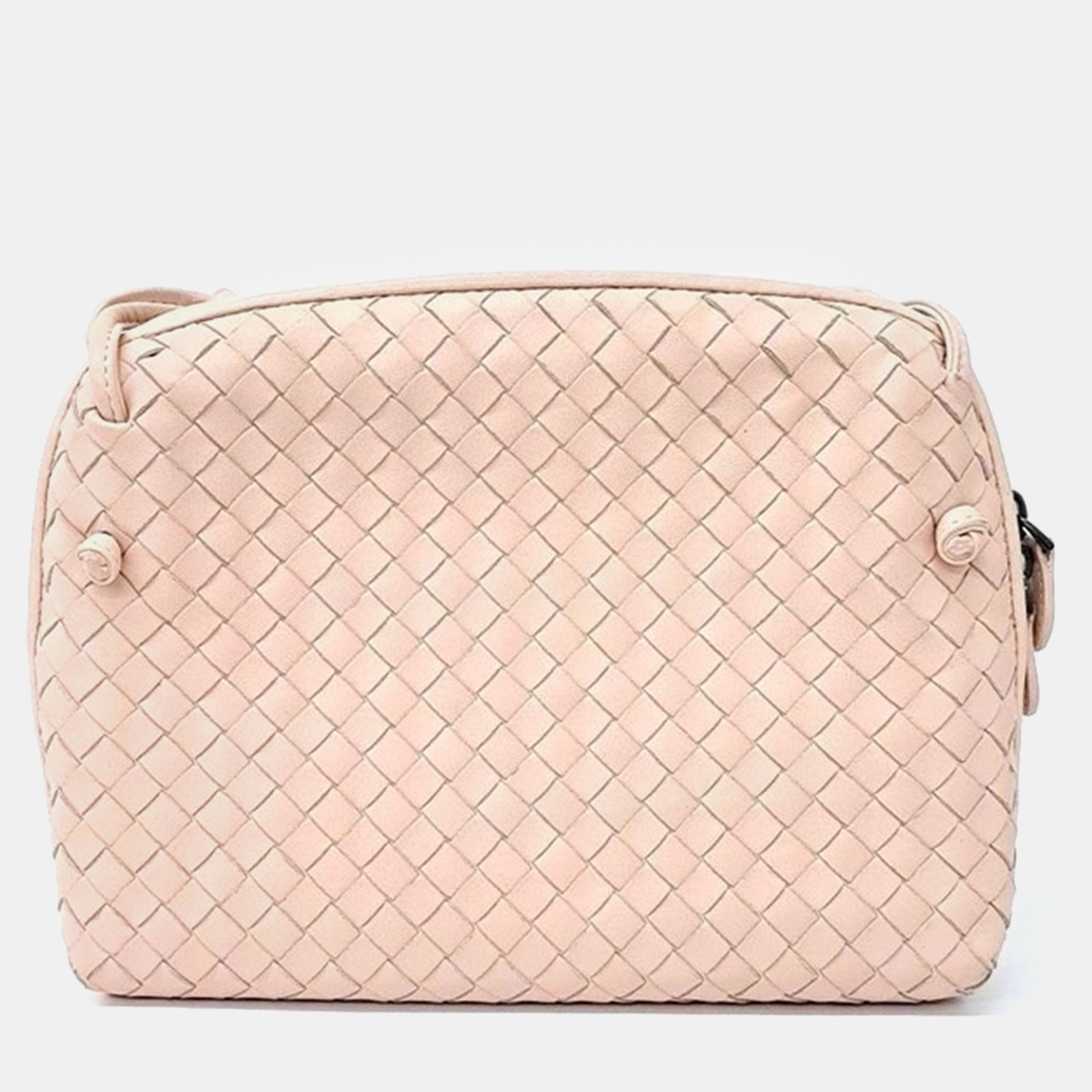 Bottega Veneta Sac bandoulière Nodini rose clair en nappa intrecciato