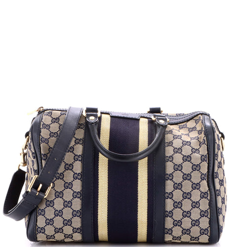 GUCCI Vintage Web Boston Bag GG Canvas Medium