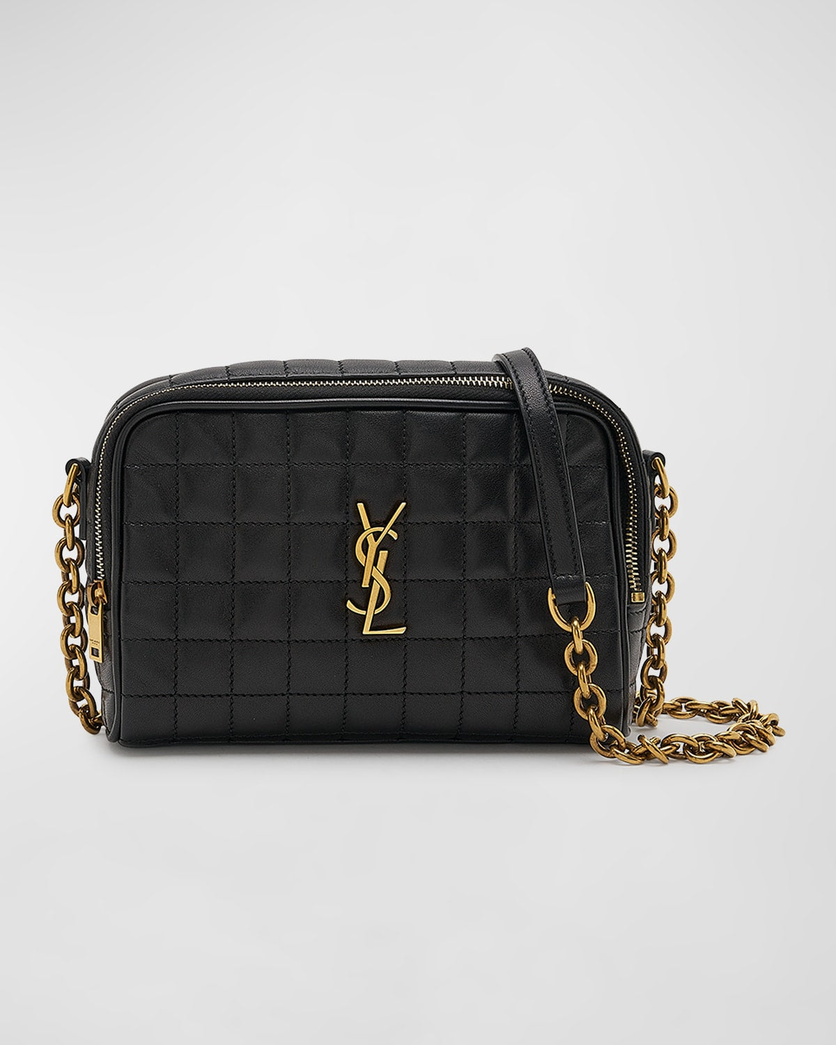 Saint Laurent Cassandre Mini YSL Camera Bag in Quilted Smooth Leather