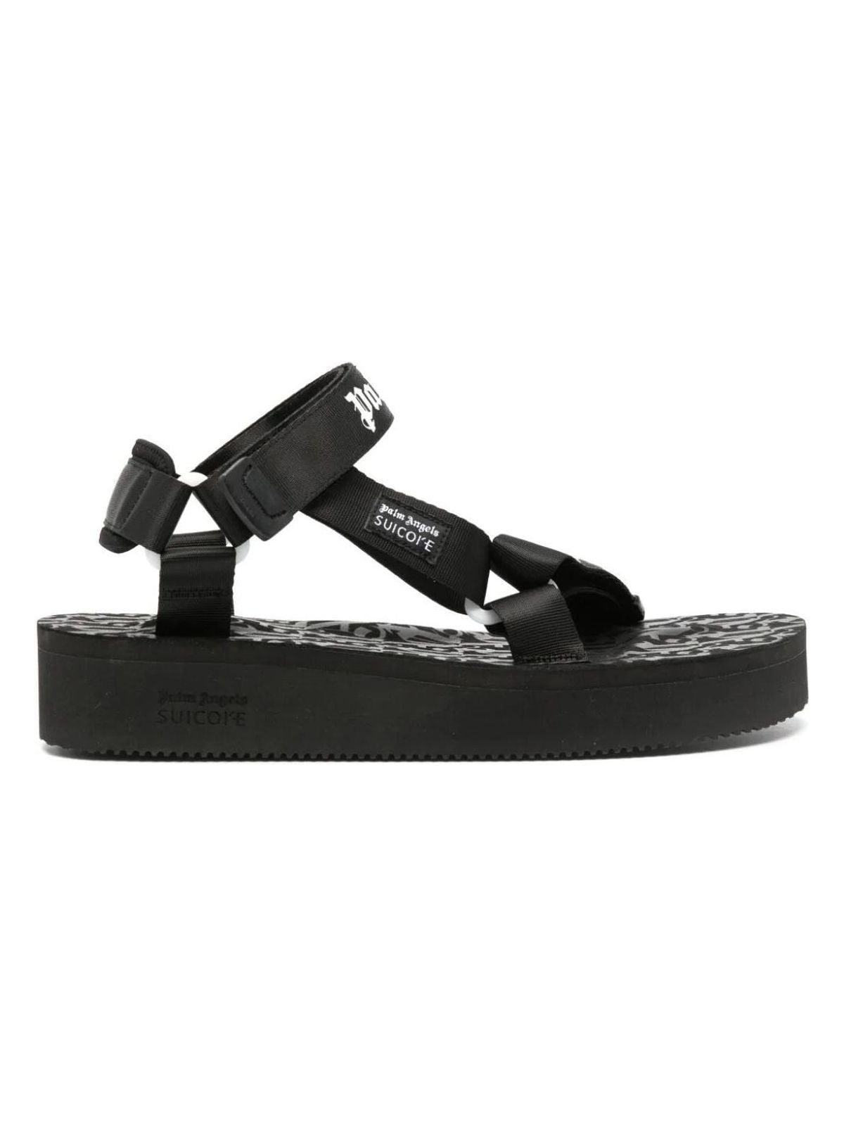 Palm Angels Men's Depa Logo Sandals in Black | Size 45 | PMIH011S24MAT001