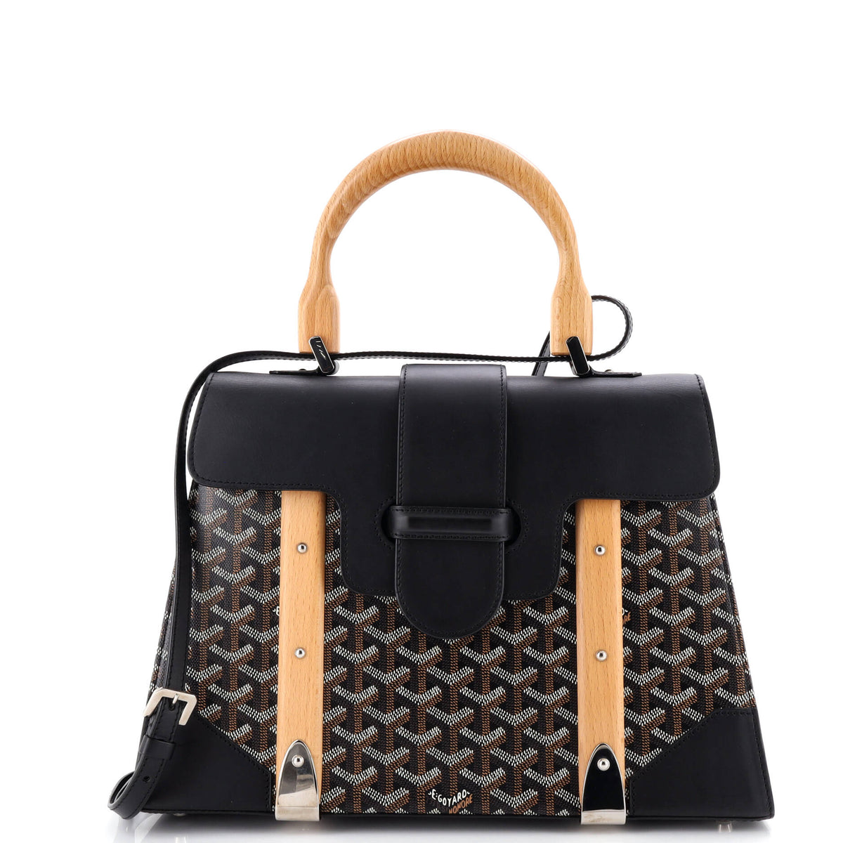 Goyard GOYARD Saigon Top Handle Bag Coated Canvas with Leather MM