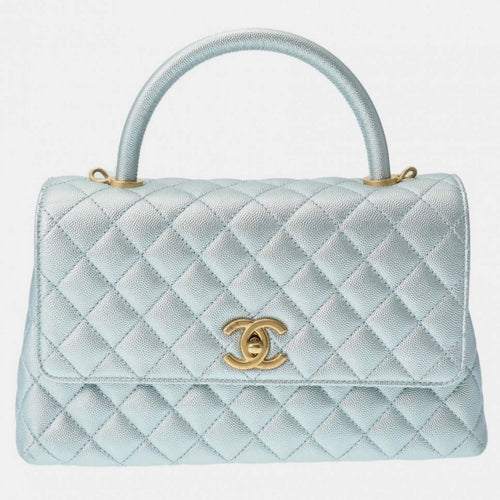 Blue Caviar Skin Metallic Matelasse 29 Handbag