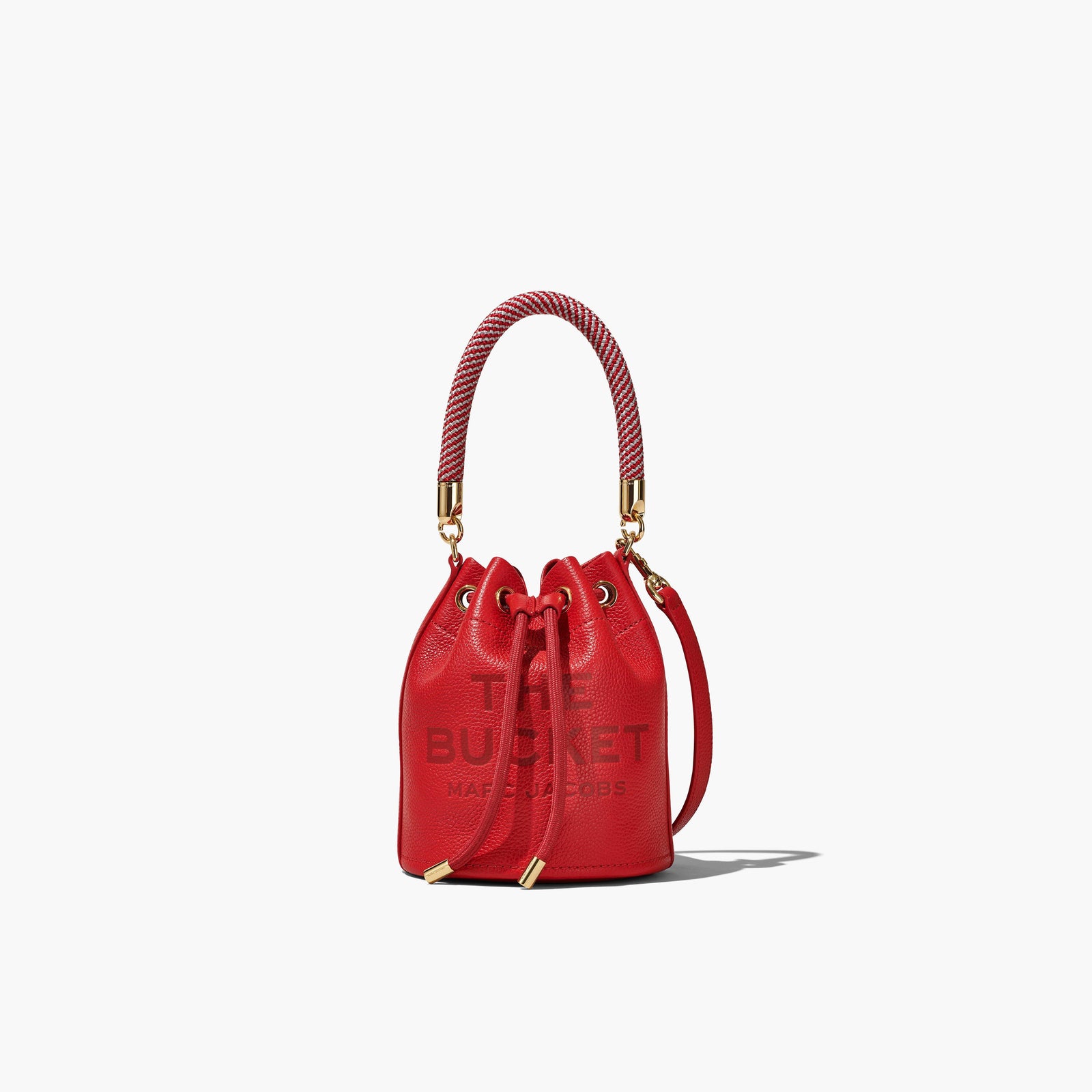 Marc Jacobs The Leather Mini Bucket Bag in True Red