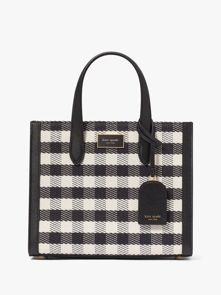 Kate Spade Au Manhattan Gingham Tweed Fabric Small Tote