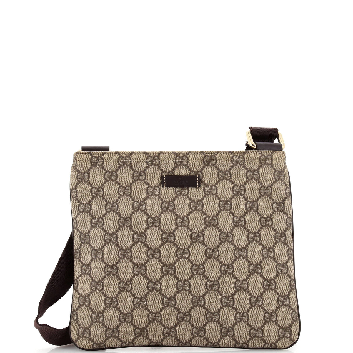 Gucci GUCCI Zip Top Messenger Bag GG Coated Canvas Small