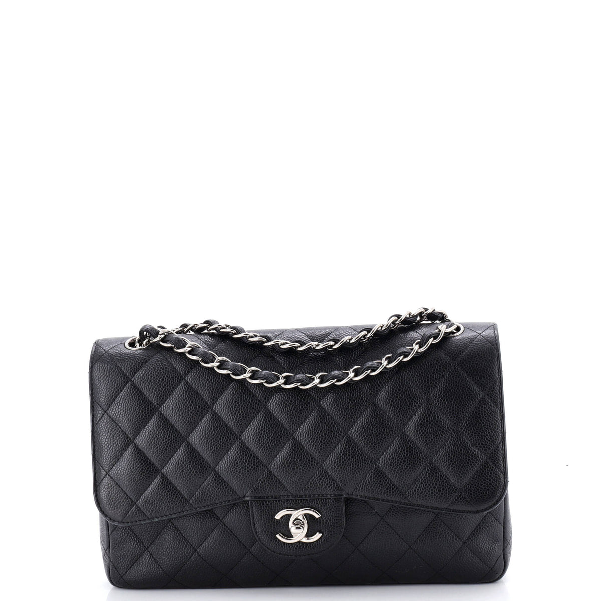 Chanel CHANEL Classic Double Flap Bag Quilted Caviar Jumbo