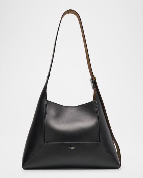 Medium Diamond Black Leather Hobo Bag