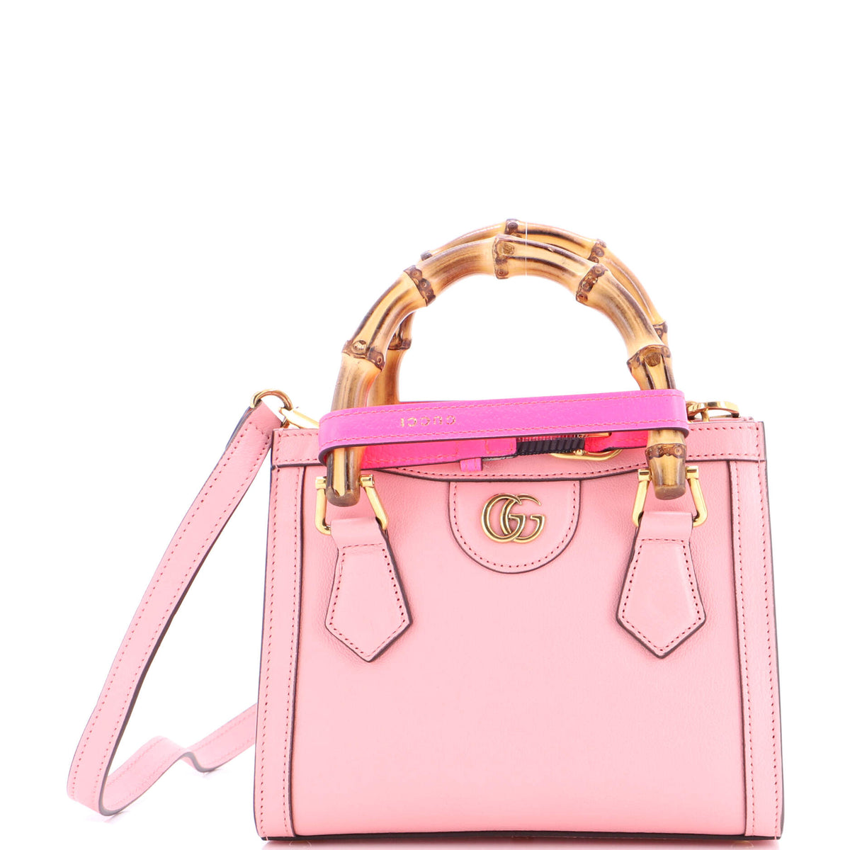Gucci GUCCI Diana NM Bamboo Handle Tote Leather Mini