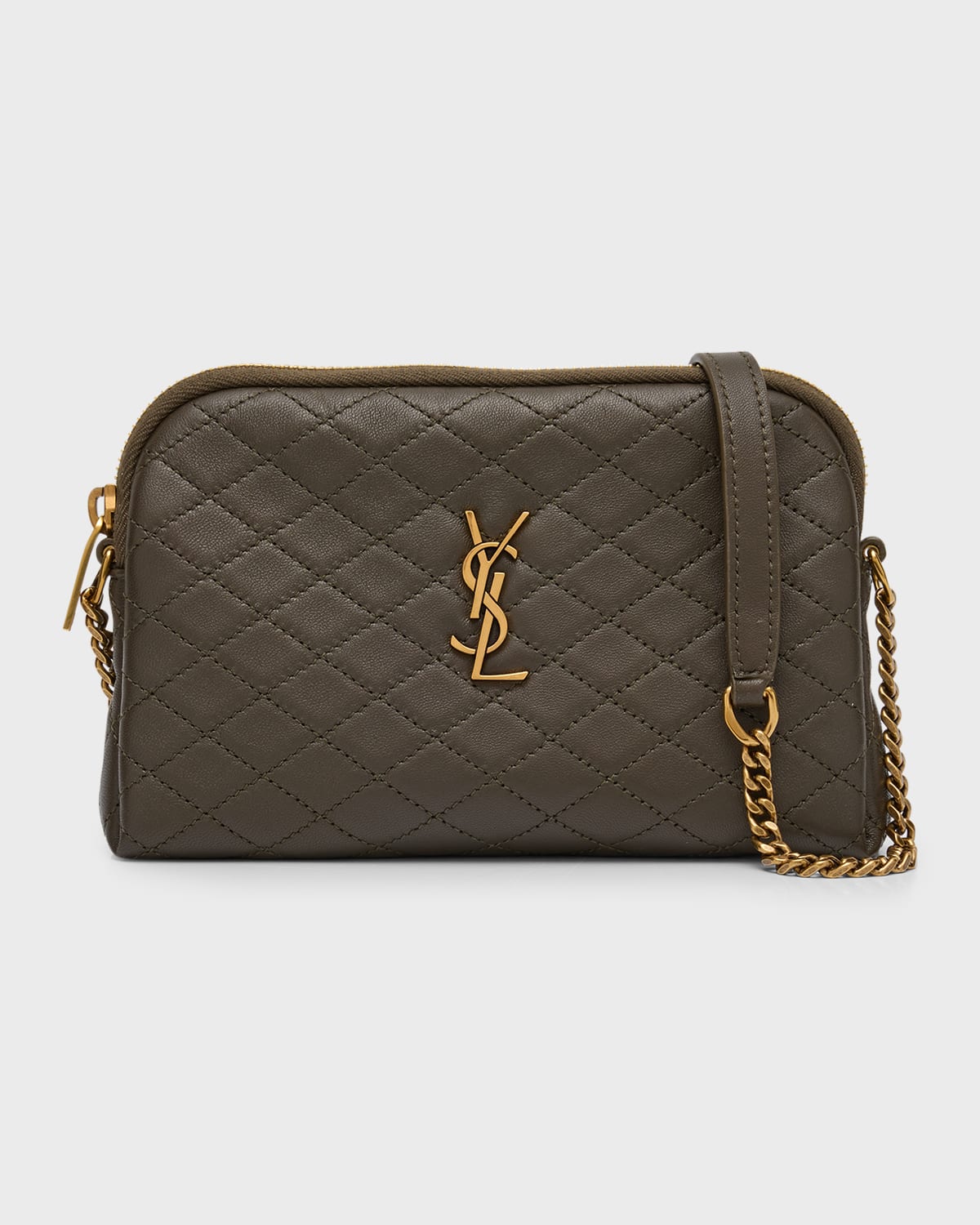 Saint Laurent Gaby Mini YSL Crossbody Bag in Quilted Leather