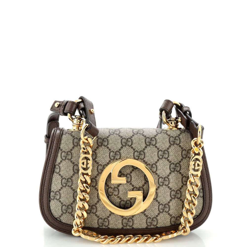 GUCCI Blondie NM Flap Bag GG Coated Canvas Mini